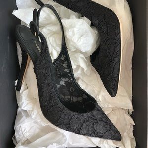Dolce & Gabbana black lace heels